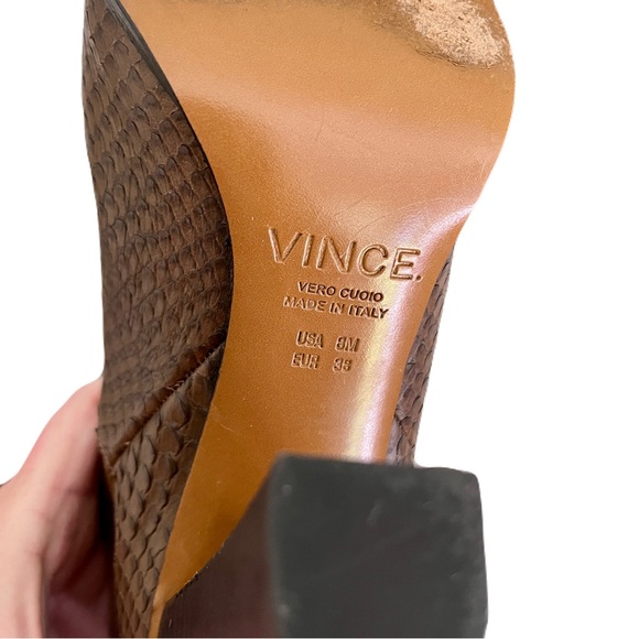 Vince Suede and Snakeskin-Embossed Leather ‘Dalton’ Heeled Boots, Size 8 - Picture 9 of 9